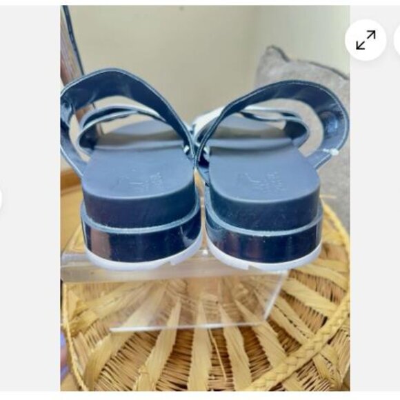 Sorel Roaming Sport Slide Sandals Women's 12 Black White Platform New - Picture 3 of 6